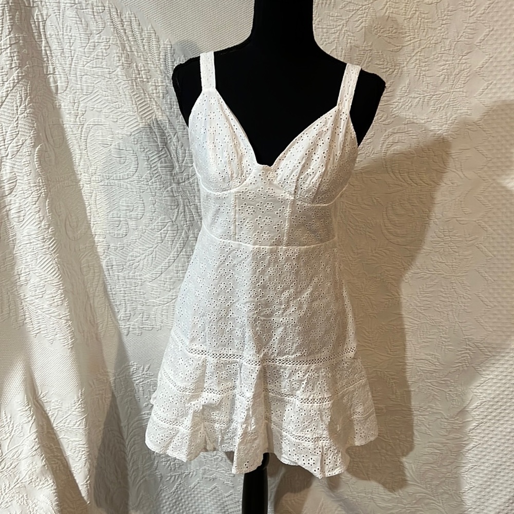 Mare Mare x Anthropologie white corset‎ eyelet dress, size small